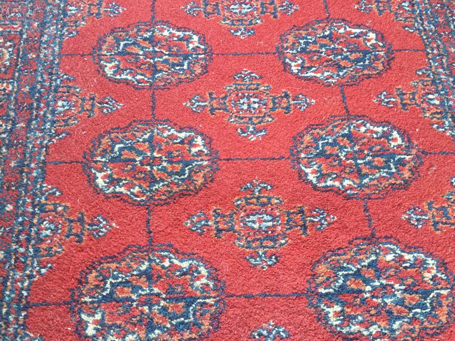 Vintage Hand Knotted Wool Persian Rug - Reds & Blues [Photo 5]