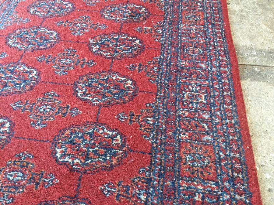 Vintage Hand Knotted Wool Persian Rug - Reds & Blues [Photo 6]