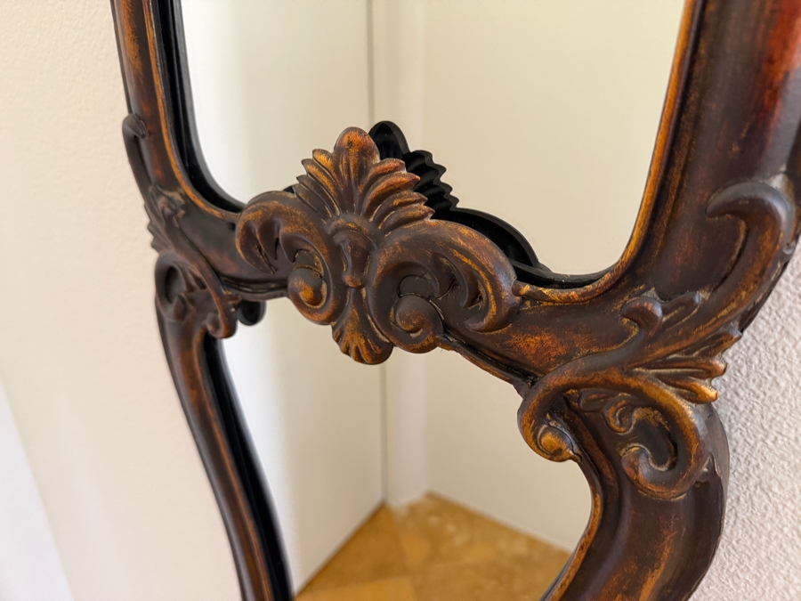 Triple-Panel French Provincial Dark Bronze Vertical Metal Accent Mirror 12'W X 60'H [Photo 4]