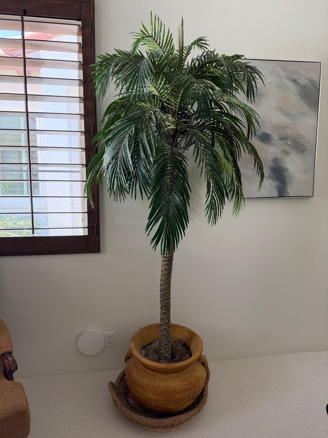 Large Artificial Sago Palm Tree In Handled Terracotta Planter 20'W X 90'H [Photo 3]