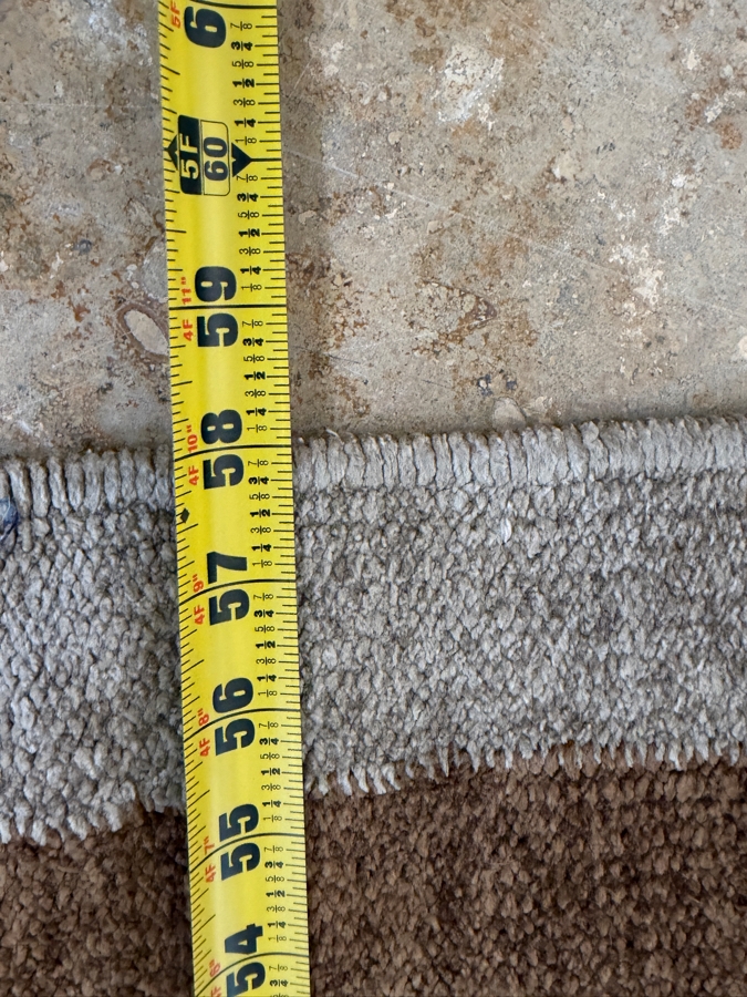 Hand-Knotted Earth-Tone Striped Wool Area Rug With Fringed Edges
58'W X 98'L [Photo 6]
