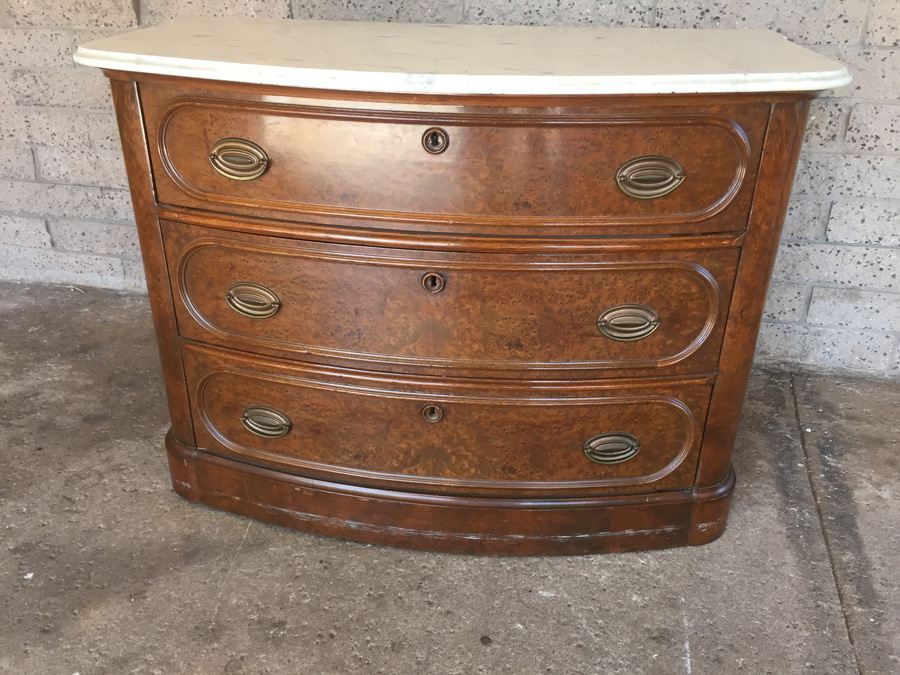 Vintage 3-Drawer Dresser With Marble Top [Photo 1]