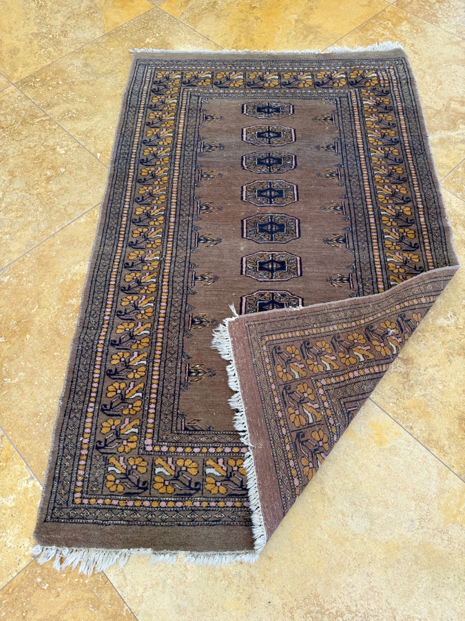 Hand-Knotted Bokhara Royal Tekke Wool Rug With Octagonal Gul Column And Floral Motif Borders 37'W X 59'L [Photo 7]