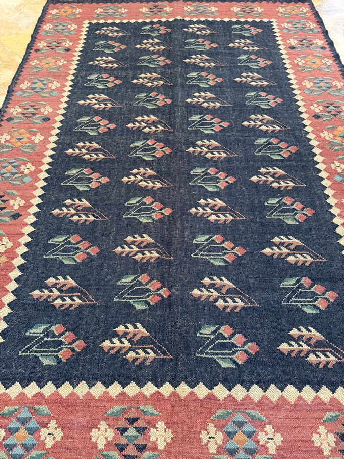 Vintage Hand-Woven Kilim Rug 73'W X 114'L [Photo 5]