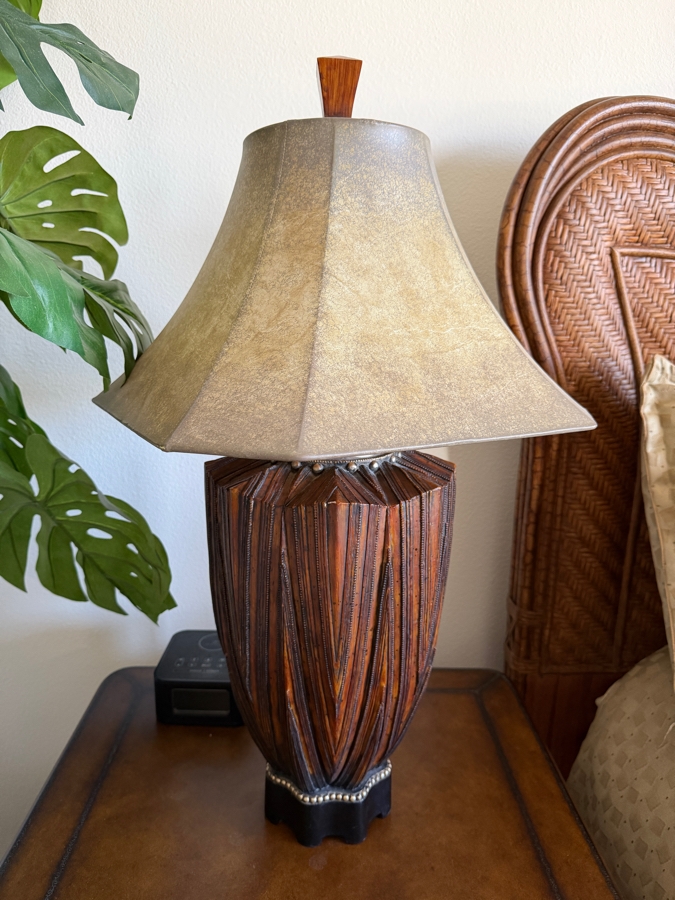 Pair Of Tropical Fluted Table Lamps 31'H [Photo 3]