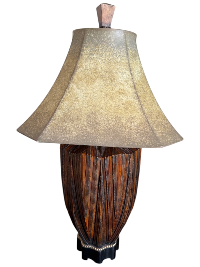 Pair Of Tropical Fluted Table Lamps 31'H