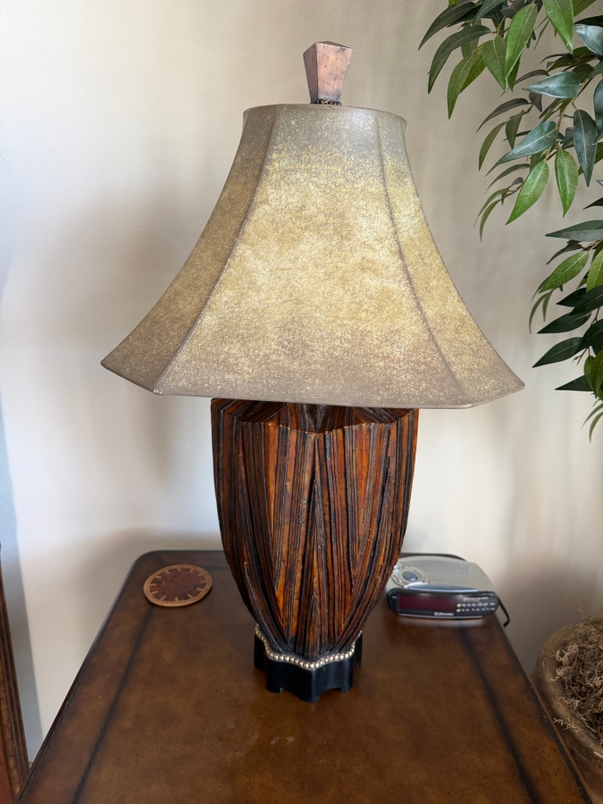 Pair Of Tropical Fluted Table Lamps 31'H [Photo 2]
