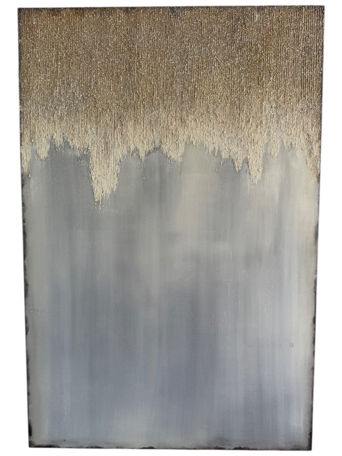 Z Gallerie Dust Of Dawn Abstract Canvas Wall Art With Textured Drip 40'W X 60'H Retails $600 