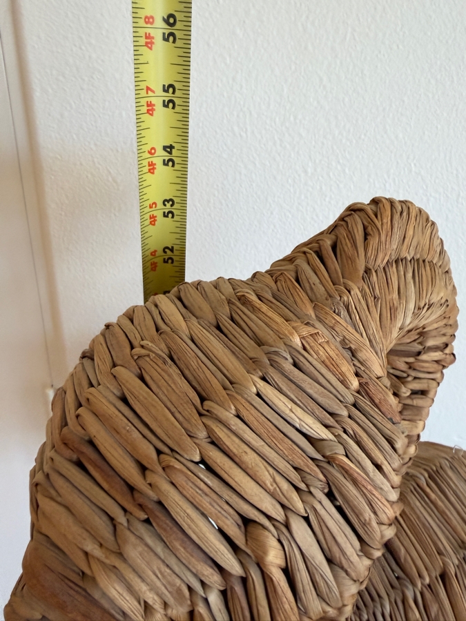 Large Hand Woven Wicker Flamingo Floor Sculpture With Slender Iron Legs 54'H [Photo 5]