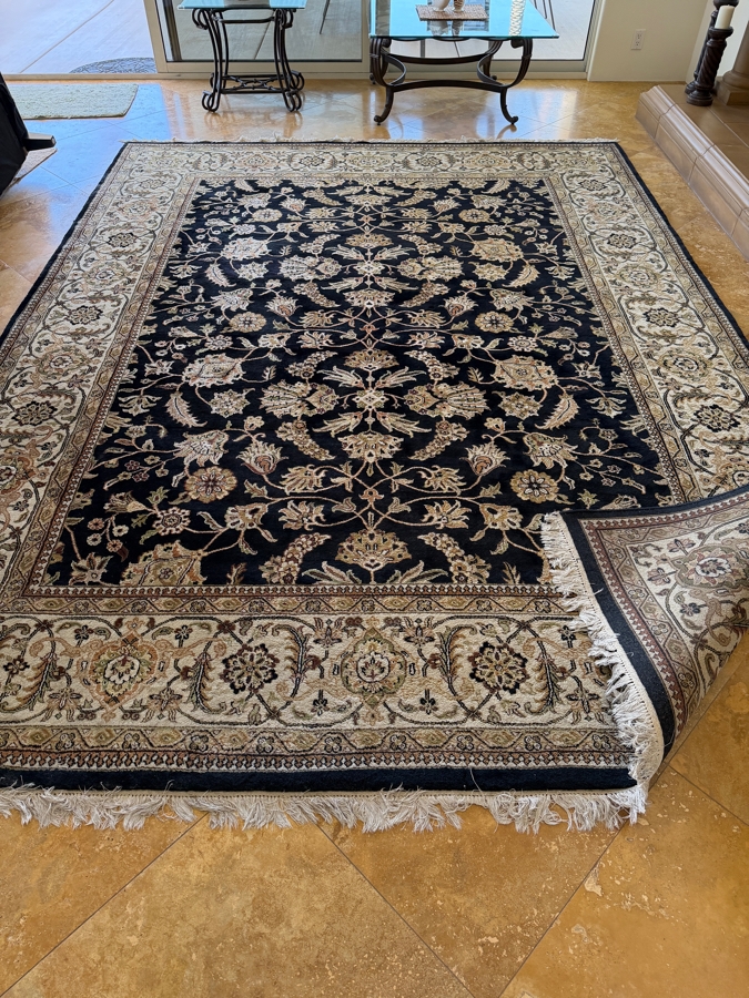 Hand-Knotted Indo-Tabriz Wool Area Rug With Floral All-Over Pattern 109'W X 148'L [Photo 4]