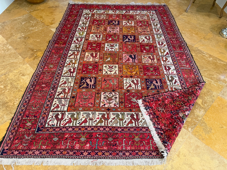 Vintage Handmade Turkish Kilim Soumak Wool Area Rug 76'W X 115'H [Photo 8]