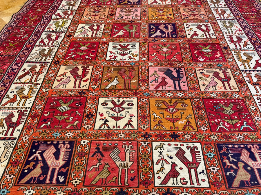 Vintage Handmade Turkish Kilim Soumak Wool Area Rug 76'W X 115'H [Photo 6]