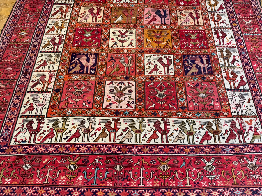 Vintage Handmade Turkish Kilim Soumak Wool Area Rug 76'W X 115'H [Photo 4]