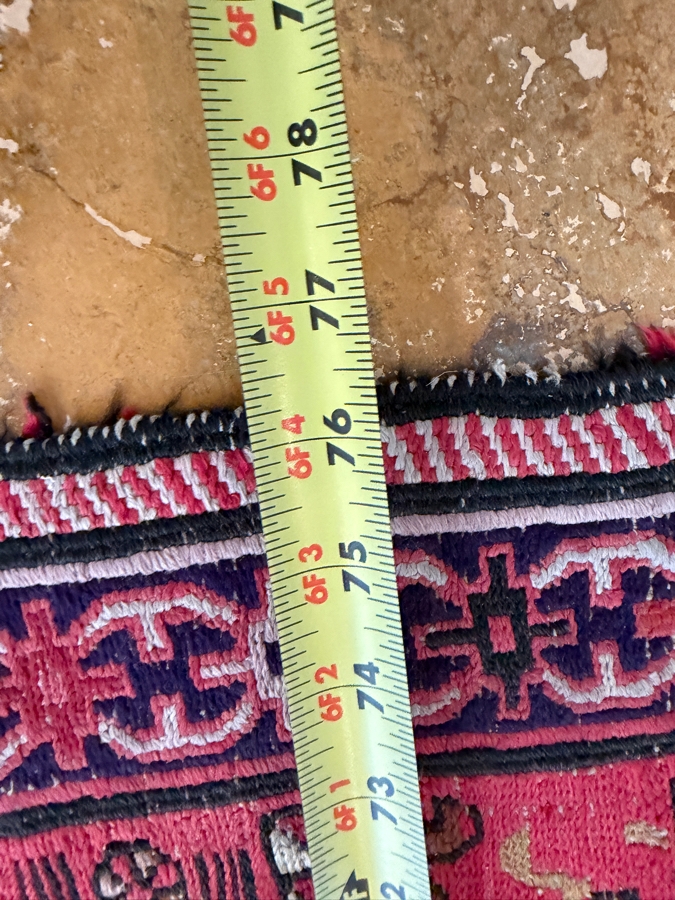 Vintage Handmade Turkish Kilim Soumak Wool Area Rug 76'W X 115'H [Photo 9]