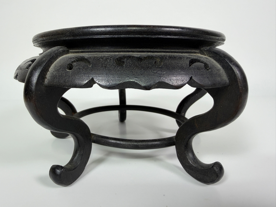 Just Added - Vintage Chinese Hand-Carved Wooden Pedestal Stand 9'W [Photo 4]