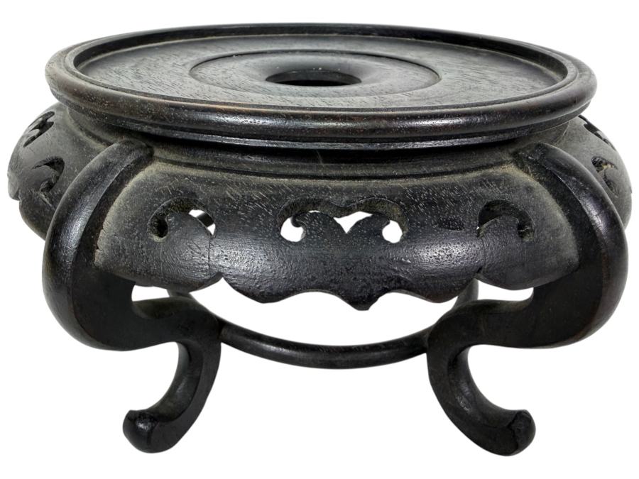 Just Added - Vintage Chinese Hand-Carved Wooden Pedestal Stand 9'W