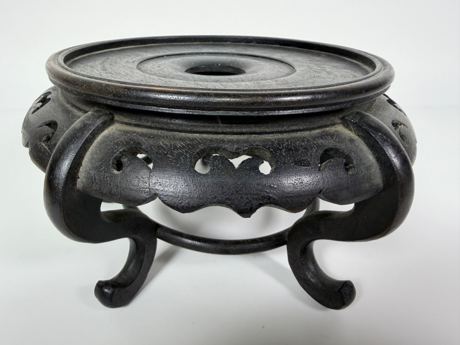 Just Added - Vintage Chinese Hand-Carved Wooden Pedestal Stand 9'W [Photo 2]
