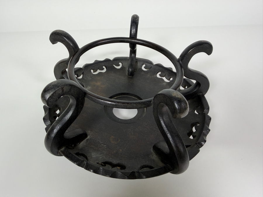 Just Added - Vintage Chinese Hand-Carved Wooden Pedestal Stand 9'W [Photo 5]