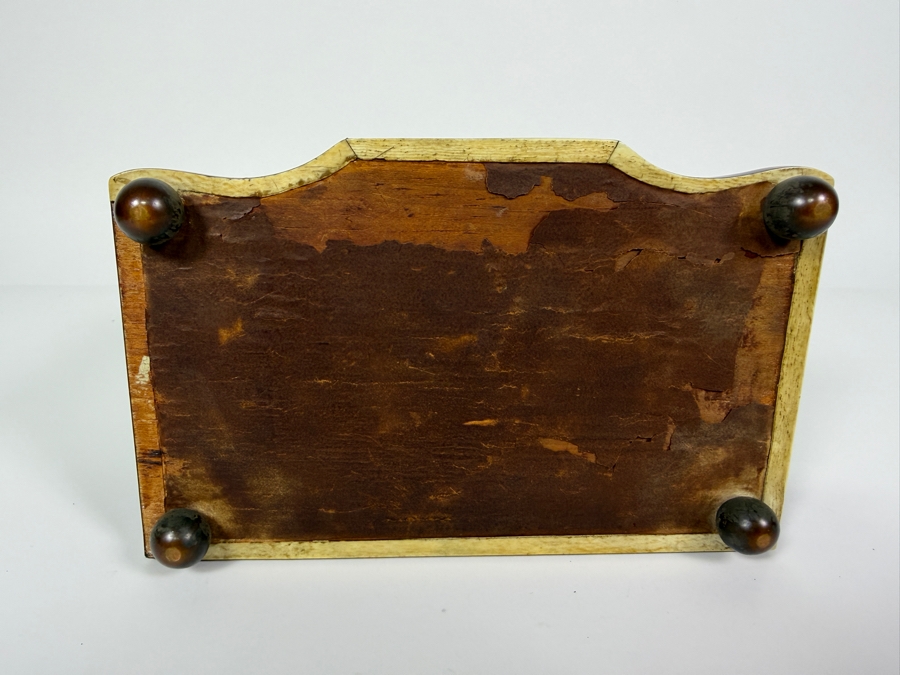 Just Added - Antique Georgian Tortoise Shell Tea Caddy 7.75'W X 4.5'D X 5.5'H [Photo 14]