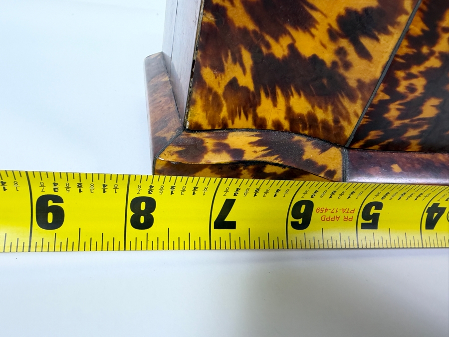 Just Added - Antique Georgian Tortoise Shell Tea Caddy 7.75'W X 4.5'D X 5.5'H [Photo 16]