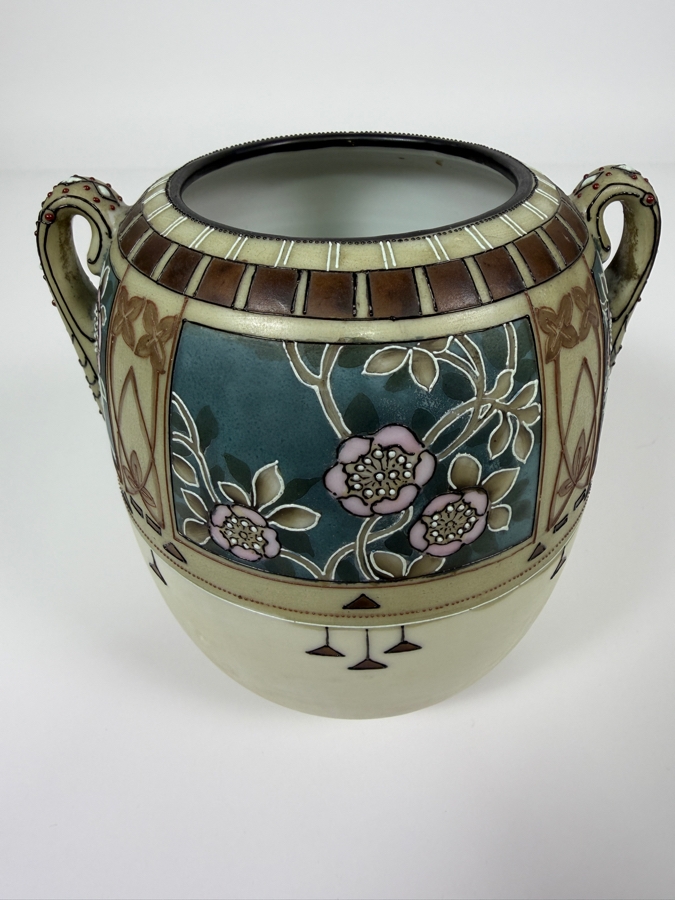 Just Added - Vintage Art Nouveau Style Handled Vase 5'H [Photo 3]