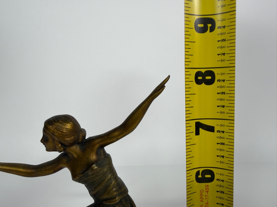 Just Added - Antique Art Deco Bronze Dancer Sculpture Signed Gimbel 8'H [Photo 10]