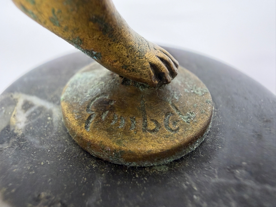 Just Added - Antique Art Deco Bronze Dancer Sculpture Signed Gimbel 8'H [Photo 8]