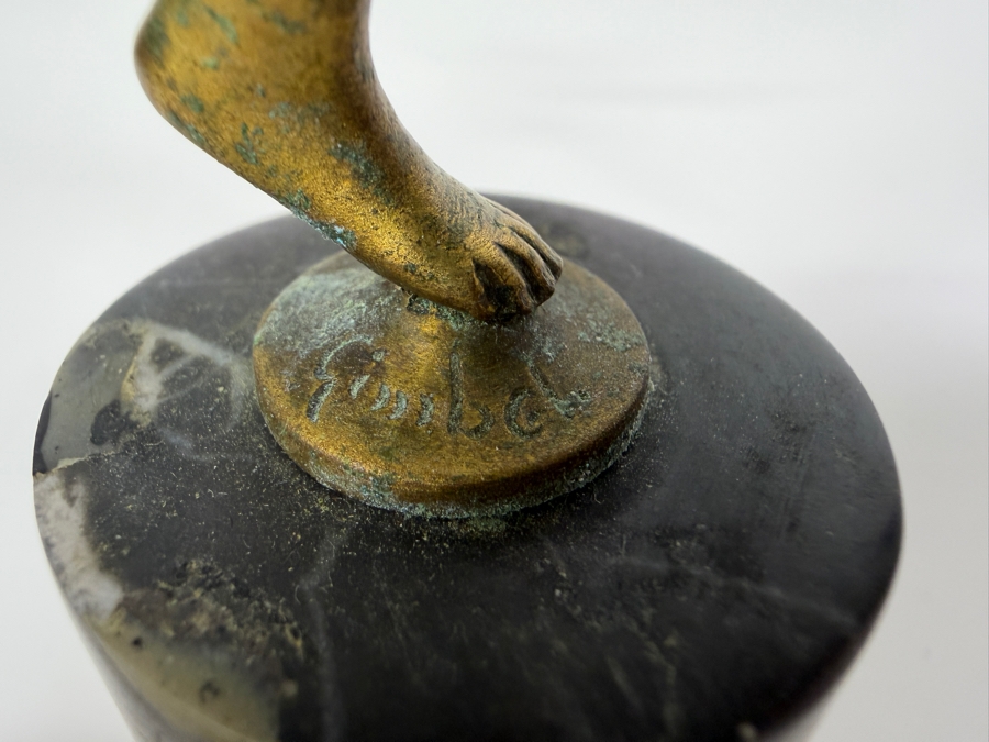 Just Added - Antique Art Deco Bronze Dancer Sculpture Signed Gimbel 8'H [Photo 7]