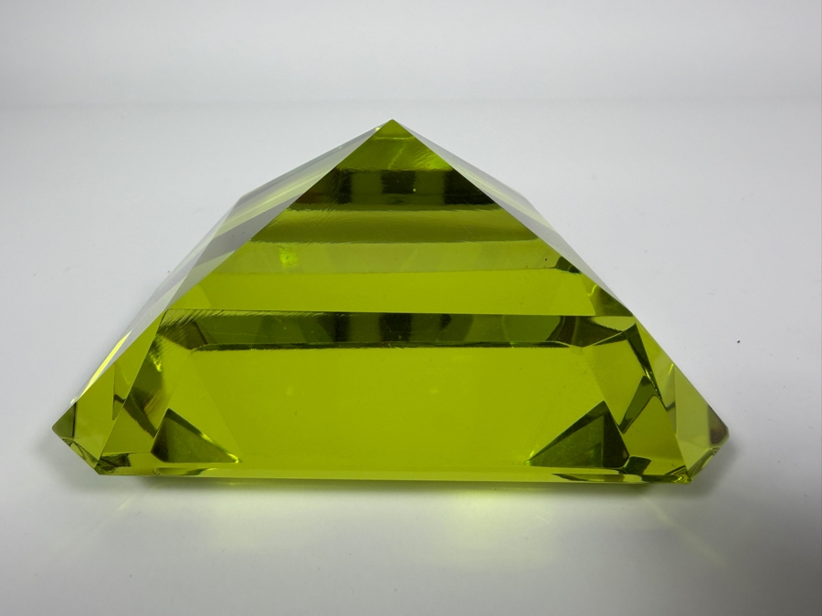 Just Added - Faceted Gem-Like Green Paperweight 4'W [Photo 4]