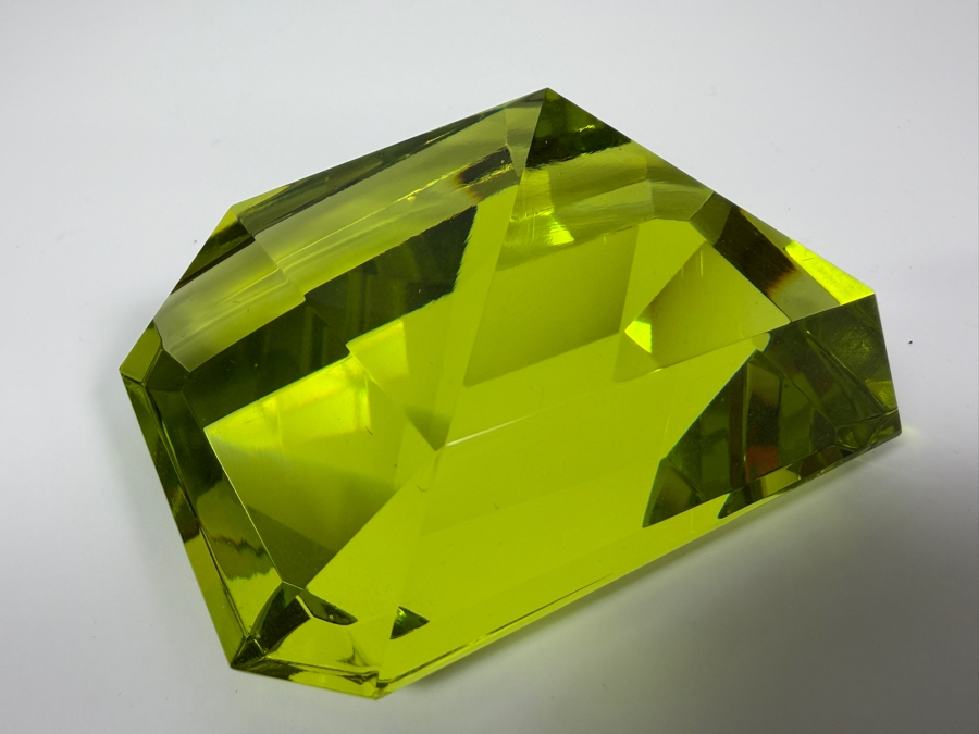 Just Added - Faceted Gem-Like Green Paperweight 4'W [Photo 5]