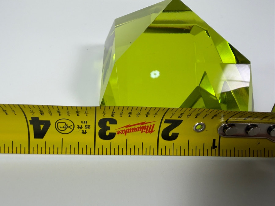 Just Added - Faceted Gem-Like Green Paperweight 4'W [Photo 9]