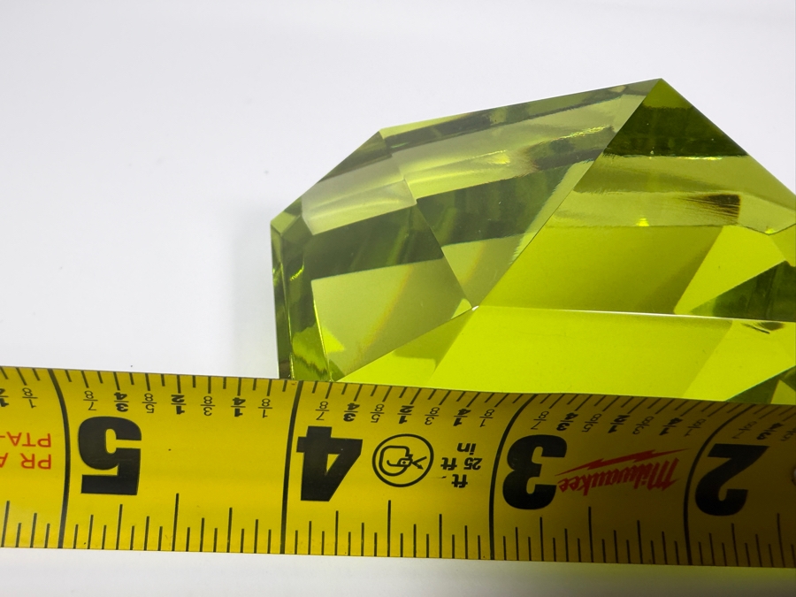 Just Added - Faceted Gem-Like Green Paperweight 4'W [Photo 8]
