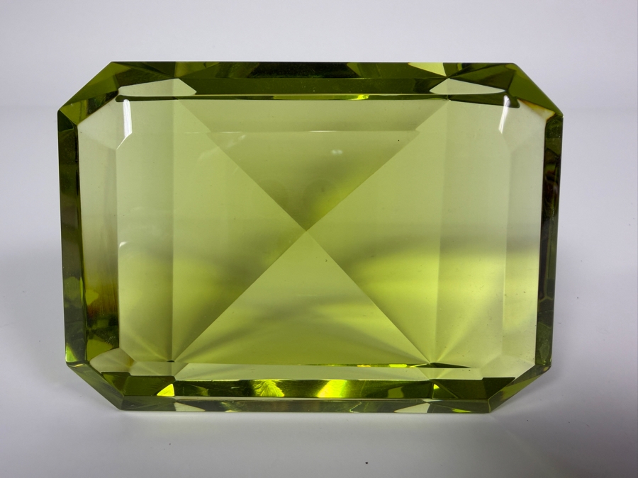 Just Added - Faceted Gem-Like Green Paperweight 4'W [Photo 7]