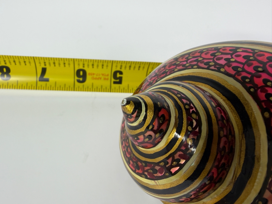 Just Added - Hand Painted Organic Seashell Signed F. D. 5'W X 3'H [Photo 8]