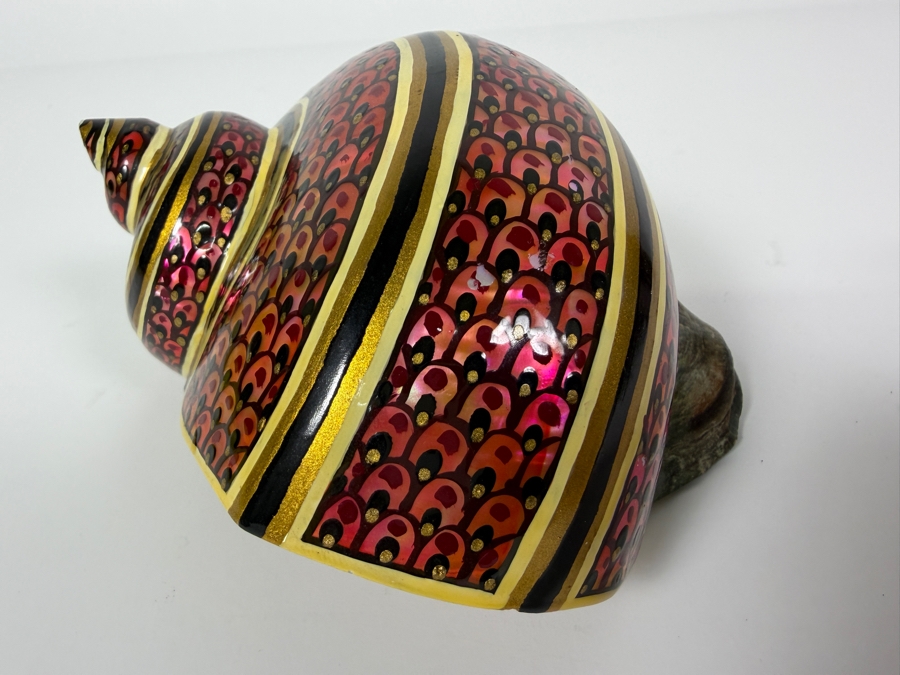 Just Added - Hand Painted Organic Seashell Signed F. D. 5'W X 3'H [Photo 3]