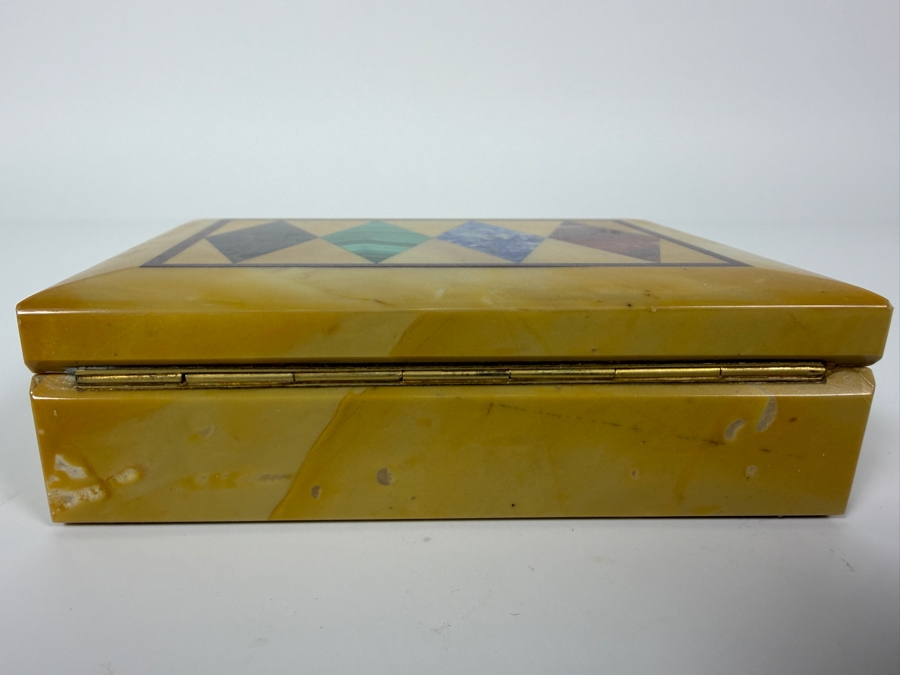 Just Added - Vintage Inlaid Stone Box 5W X 3.5D X 1.5H [Photo 6]
