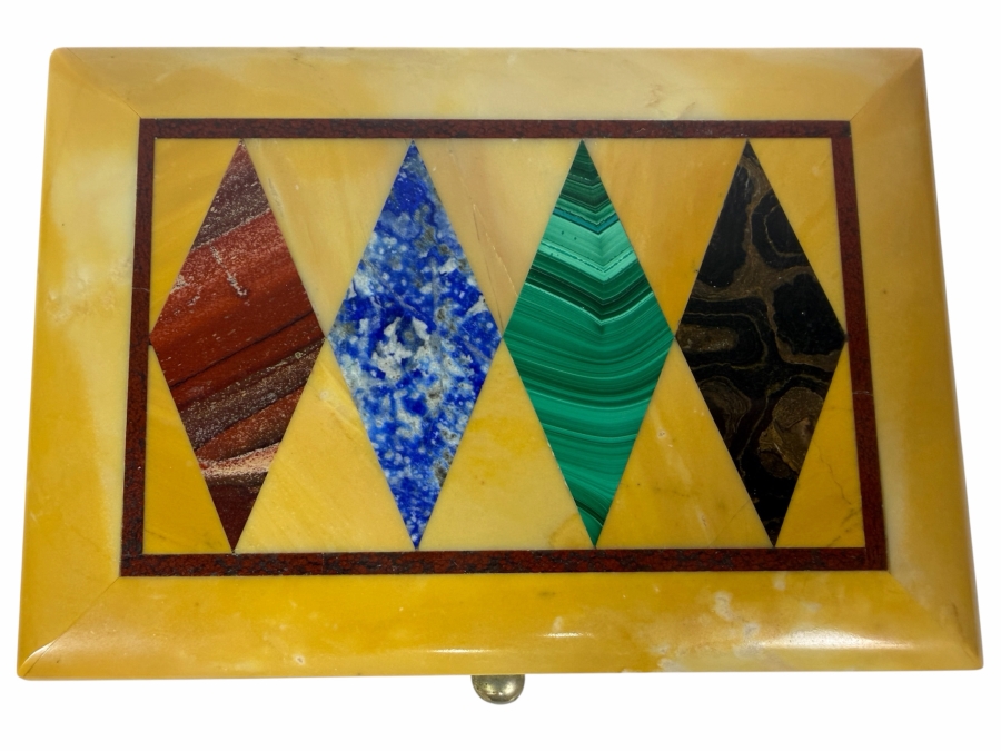 Just Added - Vintage Inlaid Stone Box 5W X 3.5D X 1.5H