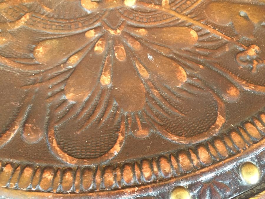 Vintage Rocking Chair With Tooled Leather Seat - CHARITY ITEM [Photo 6]