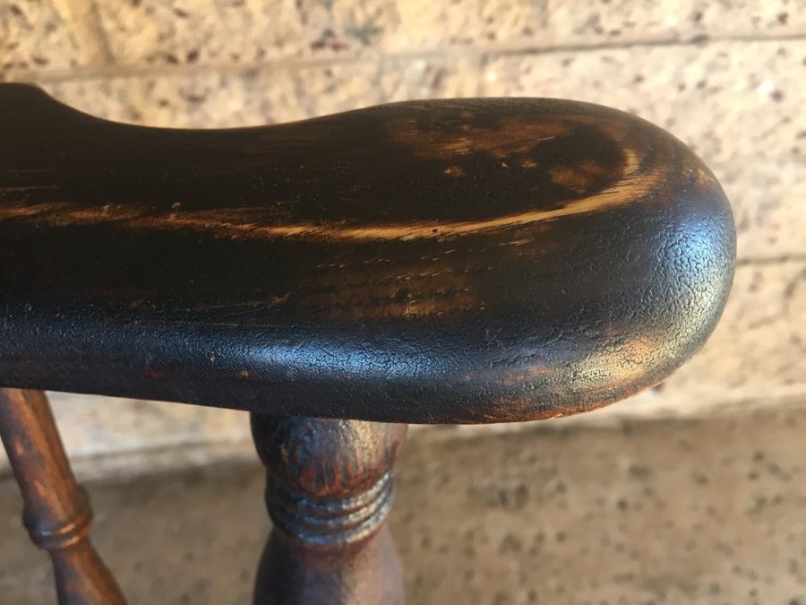 Vintage Rocking Chair With Tooled Leather Seat - CHARITY ITEM [Photo 14]