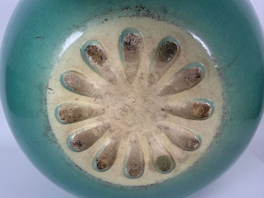 Just Added - Large Vintage American Bauer Pottery Seafoam Green Jardiniere 16'W X 11'H [Photo 5]