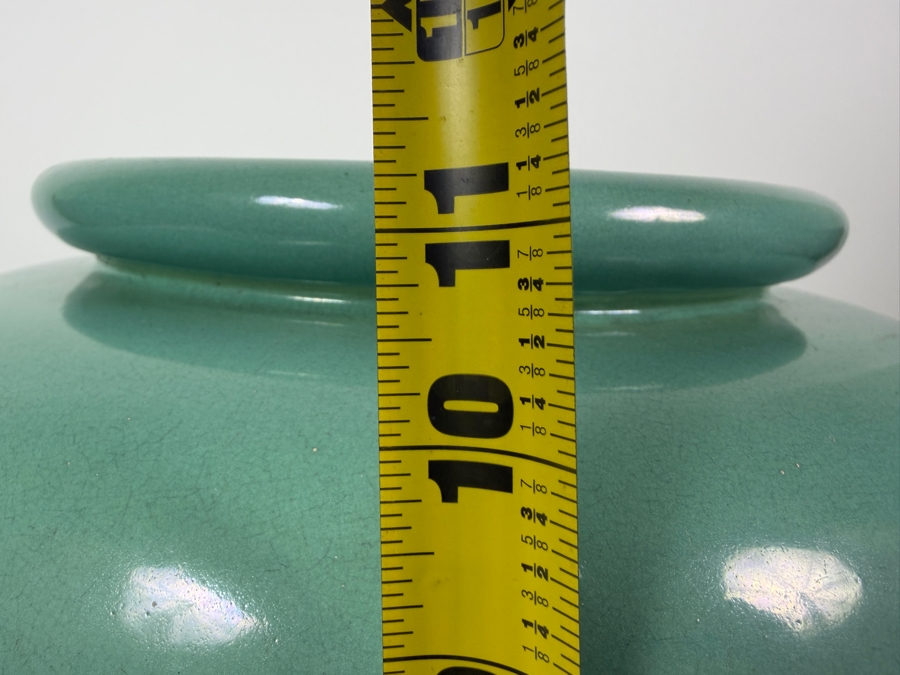 Just Added - Large Vintage American Bauer Pottery Seafoam Green Jardiniere 16'W X 11'H [Photo 8]