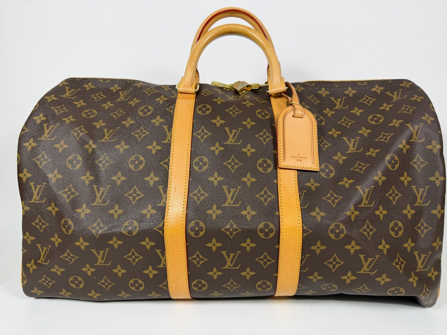 Just Added - New Louis Vuitton Keepall Monogram Canvas Travel Bag 22'W [Photo 3]