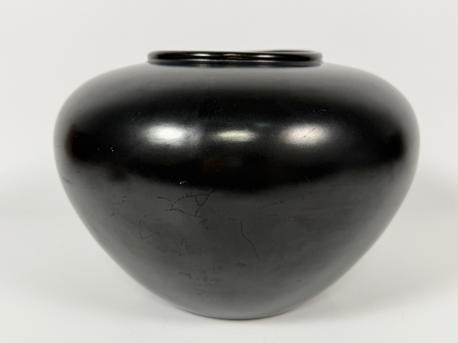 Just Added - Antique Bauer Pottery Black Indian Bowl No. 146 Featuring A Hand-Polished Matte Black Finish And Rounded Ovoid Form, Designed By Tracy Irwin, Produced In Los Angeles Circa Mid-20th Century 10'W X 7.5'H [Photo 2]
