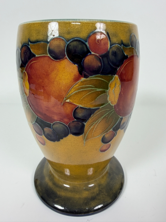 Just Added - Antique William Moorcroft 'Pomegranate' Vase Base Featuring Authentic Hand-Painted Cobalt Blue Artist Signature And 'Made In England' Stamp, Produced In Stoke-On-Trent 7.5'H [Photo 5]