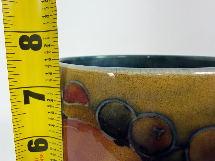 Just Added - Antique William Moorcroft 'Pomegranate' Vase Base Featuring Authentic Hand-Painted Cobalt Blue Artist Signature And 'Made In England' Stamp, Produced In Stoke-On-Trent 7.5'H [Photo 11]