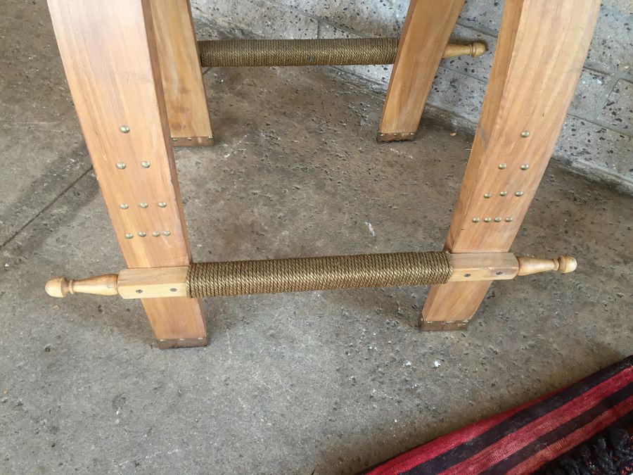 Vintage Baluch Saddle Bag Afghan Carpet With Custom Wooden Display Piece [Photo 14]