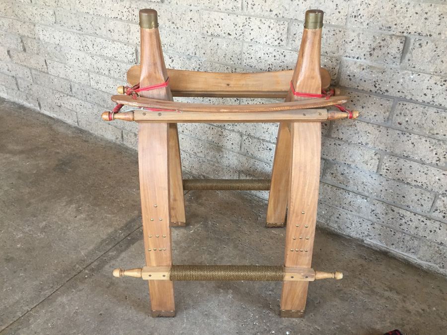 Vintage Baluch Saddle Bag Afghan Carpet With Custom Wooden Display Piece [Photo 13]