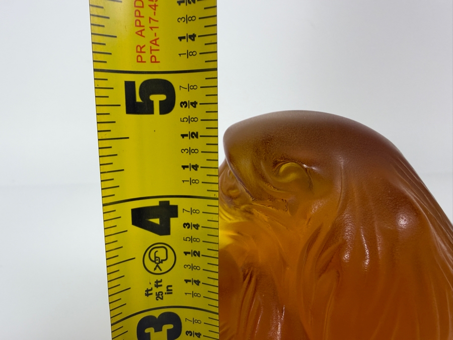 Just Added - Lalique France Amber Frosted Crystal Chimpanzee Figurine With Satin Finish And Engraved Signature On The Base [Photo 10]