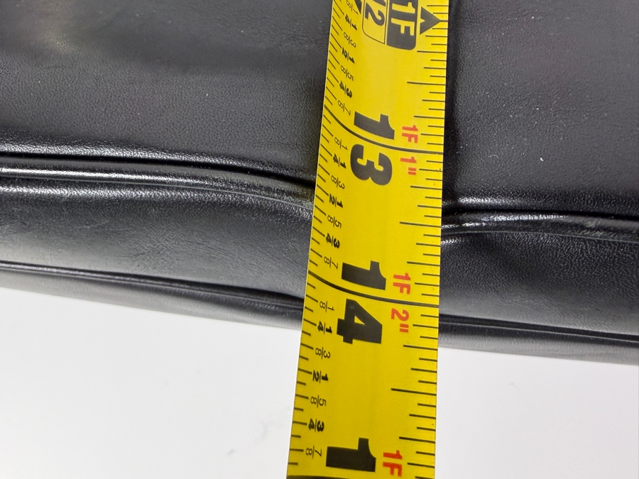 Just Added - Vintage Prada Black Smooth Calfskin Leather Flap-Over Briefcase Featuring Dual Silver-Tone Tuck Lock Closures And Single Top Handle 17.5'W X 14'H [Photo 11]