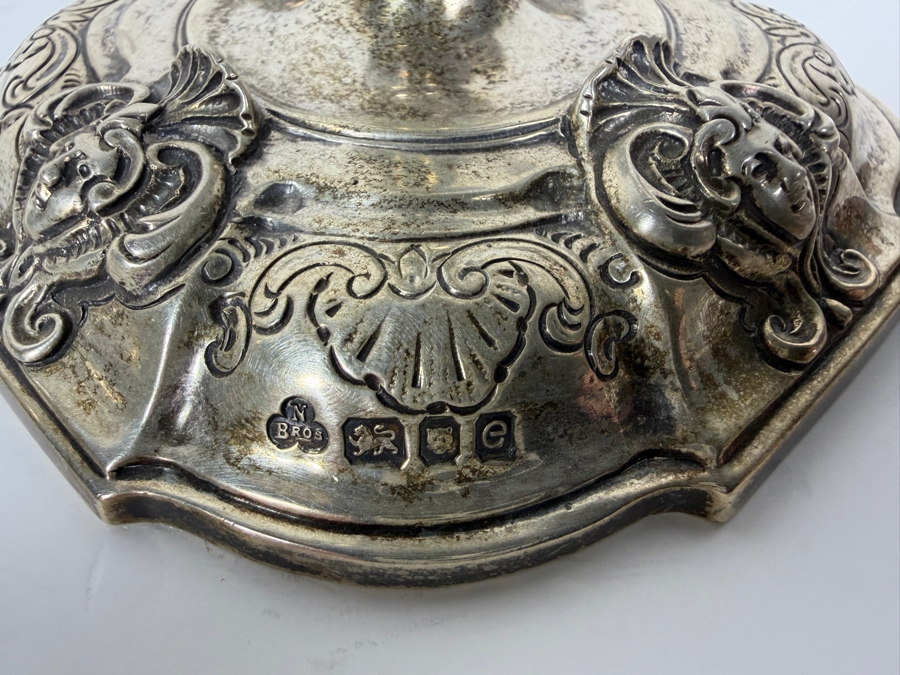 Just Added - Stunning Antique 1900 Naylor Brothers Sterling Silver Candelabras London England 9'W X 8' 1,158g - $2,678 Sterling Silver Melt Price [Photo 6]